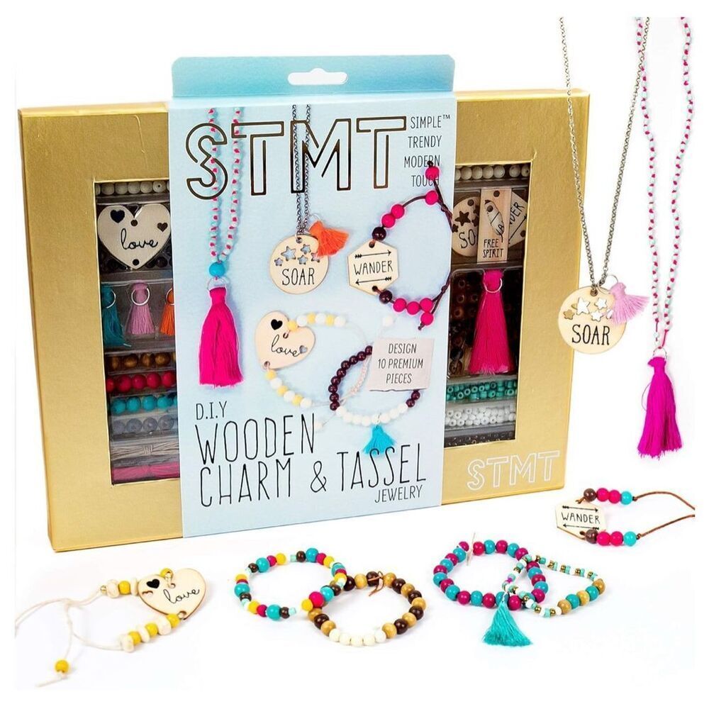 STMT DIY Wooden charm & Tassel Jewelry Arts & Craft Kit Friendship bracelets